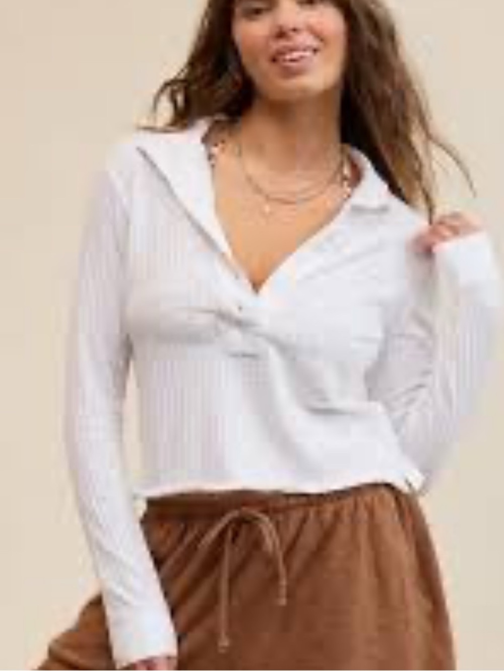 Aerie shadow stripe henley long sleeve